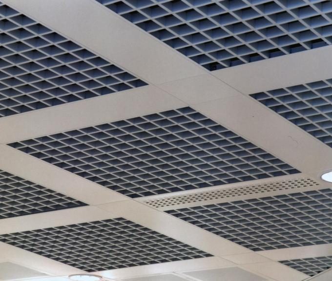 PE Powdercoated Metal Ceiling Tile Grid 100x100MM For Supermarket