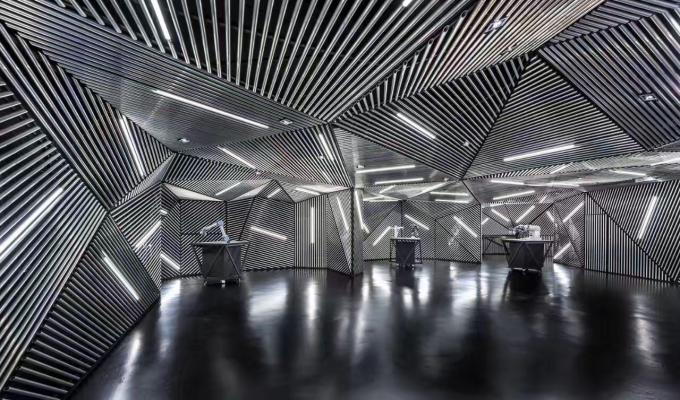 Beautiful Curved False Ceiling Aluminium Panels For Semi Exposed