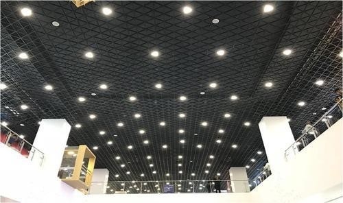 Triangular Open Cell Metal Ceiling Tiles Perforated Aluminum Metal Grille Ceiling
