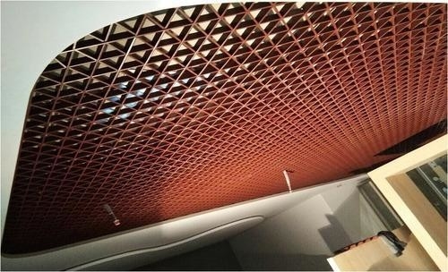 0.3mm-0.9mm Restaurant Metal Ceiling Tiles Fireproof Concealed False Open Cell