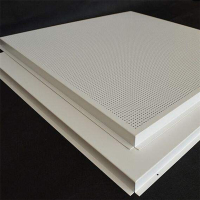 595x595mm Aluminum Metal Ceiling Perforated Lay In Type Square Beveled Edge