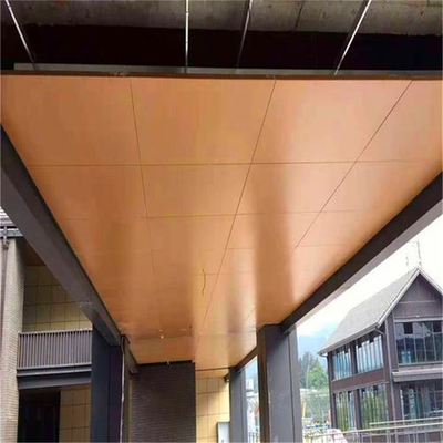 600x600 Aluminum Metal Ceiling Wooden Color Perforated Hook On Ceiling Panel