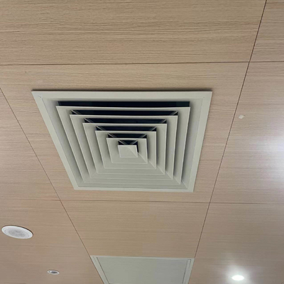 Square Aluminum 1100 Ceiling Air Diffuser Fireproof Bake Surface Finished