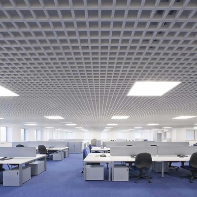100x100 Metal Ceiling Tiles Grille Spacing Aluminum Cell Building Ceiling Decoration