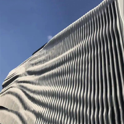 6000mm Wave Baffle Metal Building Facades Wall Cladding Aluminum Curtain