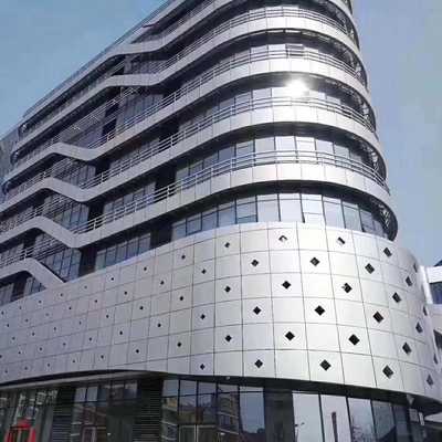 PVDF Solid Aluminum Facade Panels Polyester Powder Coated 2000x4000mm