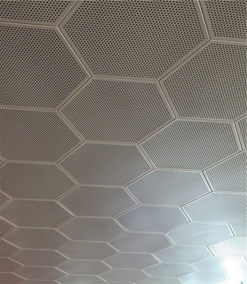 Plain Hexagonal Sound Absorption Ceiling Panels Pre Painted 404mm