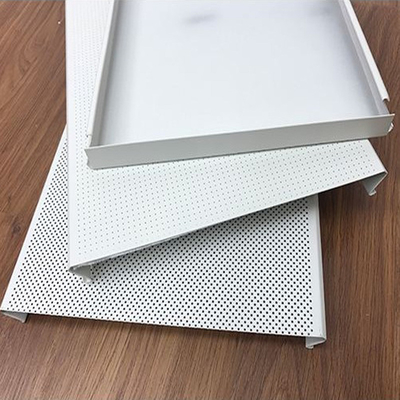 300mm Width Plank Ceiling Tiles Windproof Exterior Plain Perforated Pattern