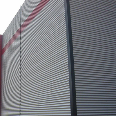 External Wall 800x800 Corrugated Aluminum Panels Silver Grey 8mm Holes