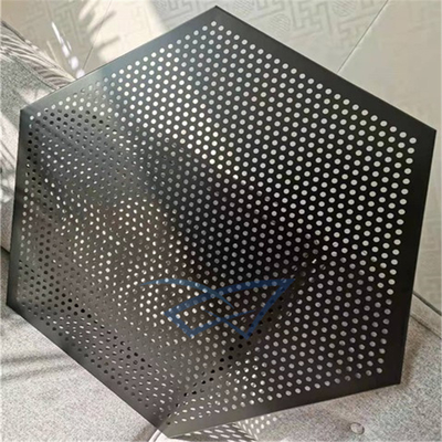 Customized Metal False Acoustic Ceiling Tile Perforated Clip In Hexagonal