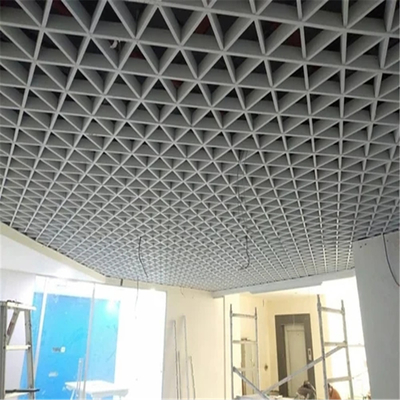 Airport Aluminum Metal Ceiling Grid 100*100*100 Triangular Open Cell Ceiling