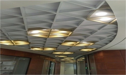 Sound Absorption Fireproof Aluminum Grid Ceiling For Walkways Trestles