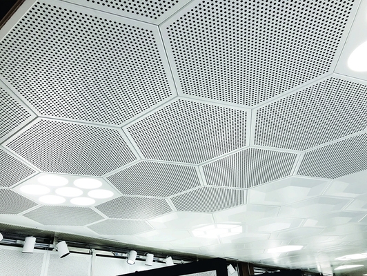 Aluminum Hexagonal Clip-In Ceiling For Convention Center Wall Decoration
