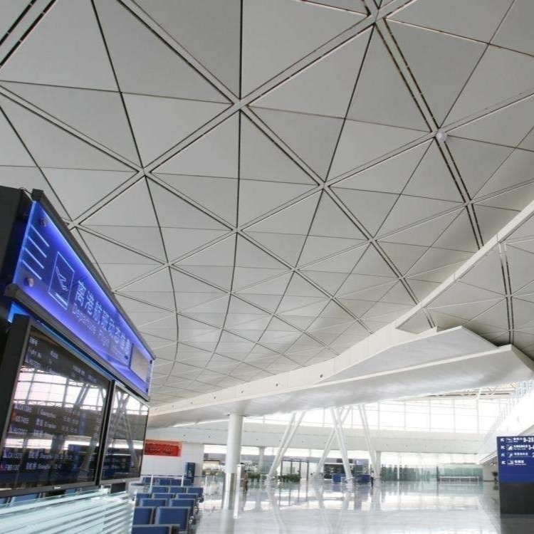 Perforated Acoustic Metal Ceiling Tiles Powder Coated Triangular For Convention Center