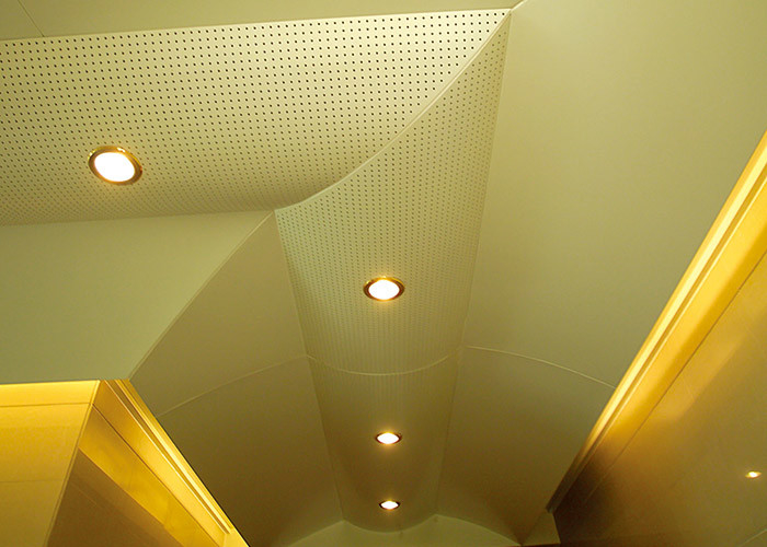 Hollow Pattern Custom Ceilings  Roof Decorated With Singular Structures
