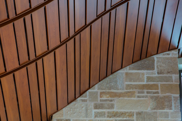 Decorative Wooden Grain Aluminium Strip Ceiling Coloured