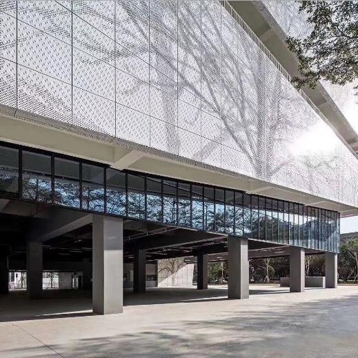 Fireproof Perforated Metal Panel Art Punching PVDF Curtain Wall Panel 1