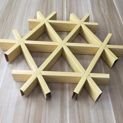 Triangular Open Cell Metal Ceiling Tiles Aluminum Metal Grille Ceiling