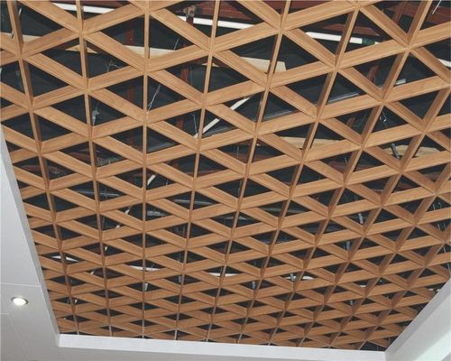 Triangular Open Cell Metal Ceiling Tiles Aluminum Metal Grille Ceiling