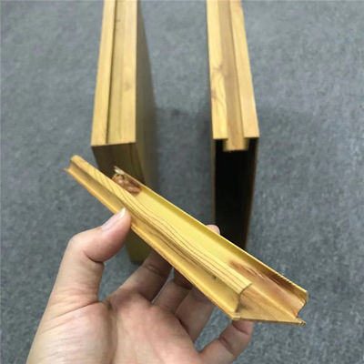 Wood Grain Design Aluminum Metal Ceiling Extruded Box Baffle Ceiling