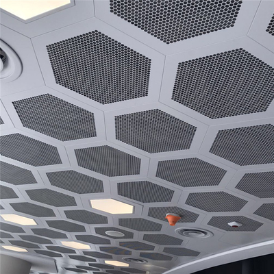 Perforated Aluminum Metal Ceiling Acoustic Hexagonal Clip In Ceiling Tiles