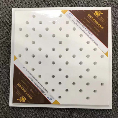 PVC Laminated Plasterboard Gypsum Ceiling Tile Plain Perforated 15mm Thickness