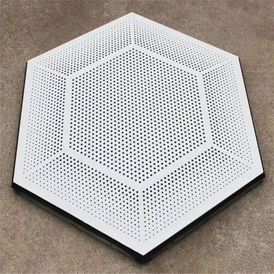 462x462x462x462x462x462 Perforated Aluminum Metal Ceiling Hexagonal Ceiling Tile With White Color