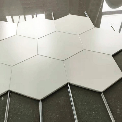 1100 Aluminum Metal Ceiling Hexagon Ceiling Panels 404mm Clip In