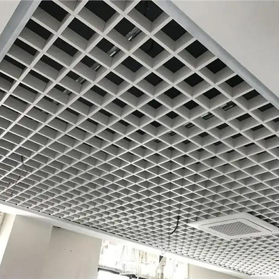 100x100 Metal Ceiling Tiles Grille Spacing Aluminum Cell Building Ceiling Decoration