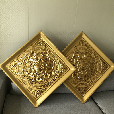 0.7mm Clip In Metal Ceiling Tiles Lotus Pre Painted For Temple Hotel