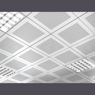 Aluminum Lay In Metal Ceiling Design ISO9001 Square Tiles 0.7mm
