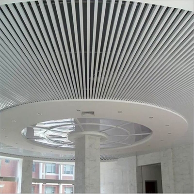 Aluminum U Baffle Metal Ceiling Tiles Building Decorative Customizable 300mm Width