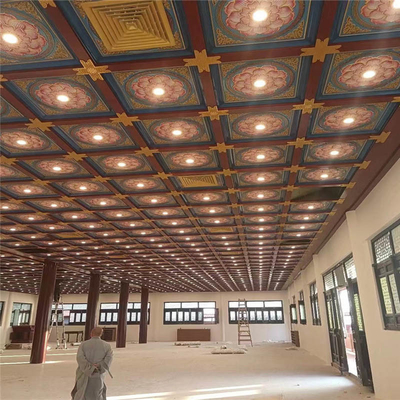 Heat Transfer Square Aluminum Ceiling Tiles 900*900 Temple Roof Decorative