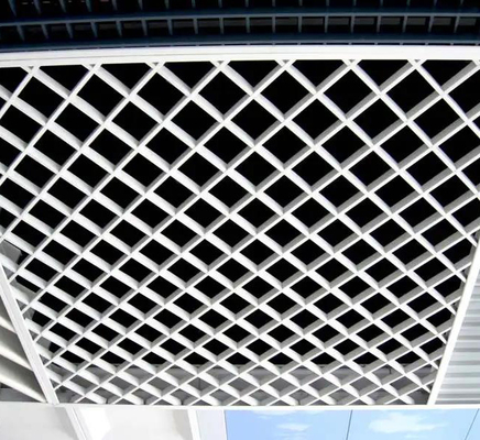 Ventilate Cell Metal Ceiling Tiles Aluminum Black And White Grid Ceiling Decoration