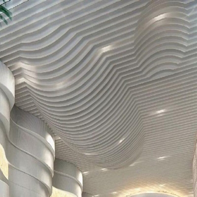 Acoustic Ceiling Metal Building Facades Aluminum Baffle Wave Ceiling