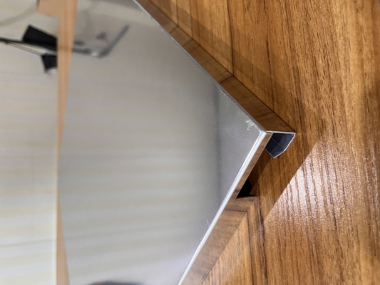 600x600mm Aluminum Metal Ceiling Non Perforation Aodnized Half Mirror Aluminum Hook On Panel