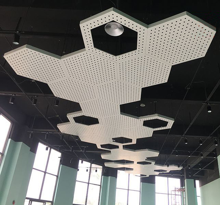 waterproof Aluminum Metal Ceiling 404x404x404x404x404x404mm Beautiful Shape Of Hexagon Gusset Plate