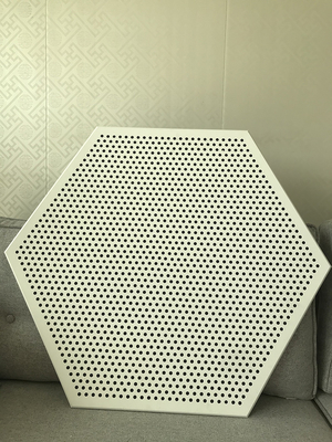 waterproof Aluminum Metal Ceiling 404x404x404x404x404x404mm Beautiful Shape Of Hexagon Gusset Plate
