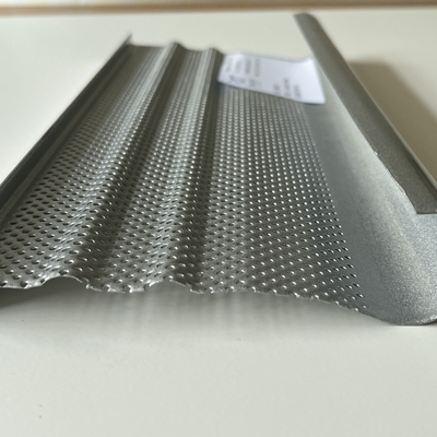 120x65x0.85mm Aluminum Metal Ceiling J Shape Screen Standard Perforation Metallic Glittering Silver