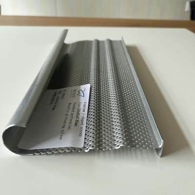 120x65x0.85mm Aluminum Metal Ceiling J Shape Screen Standard Perforation Metallic Glittering Silver