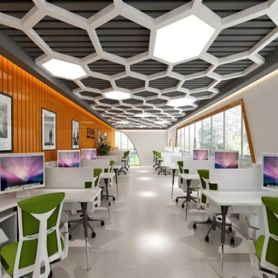 Fashion Perforated Aluminium Hexagon Ceiling Tiles Soundproof Customizable