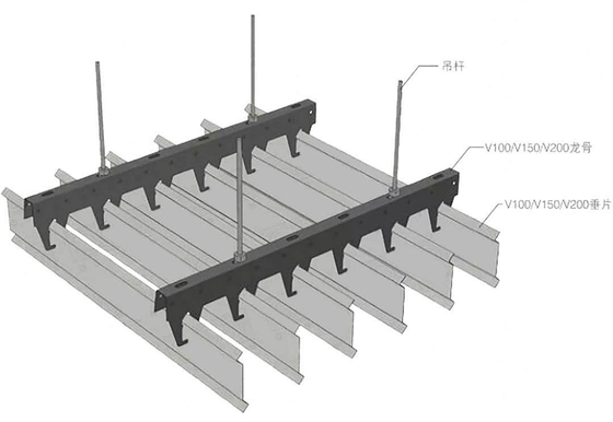 200x3000mm Aluminum Metal Ceiling B Screen  0.5mm Thickness