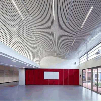 Demountable U Strip Aluminum Metal Ceiling Square Edge Plain Pattern