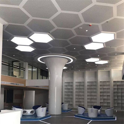 Aluminum Hexagonal Clip In Ceiling 0.7mm Thickness For Convention Center