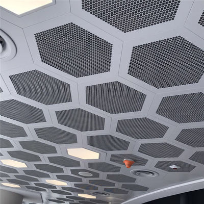 Aluminum Hexagonal Clip In Ceiling 0.7mm Thickness For Convention Center