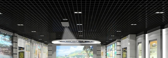 Fireproof 100x100mm Aluminum Grid Ceiling 0.4mm Thickness