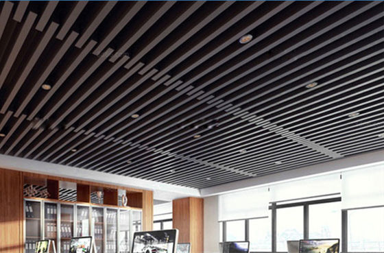 Sound Absorption Metal Box Baffle Ceiling 0.7mm Thickness