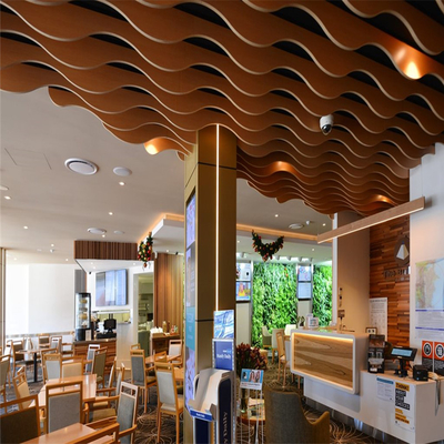 Aluminum Baffle Wave Ceiling In Fancy Design For Shopping Mall