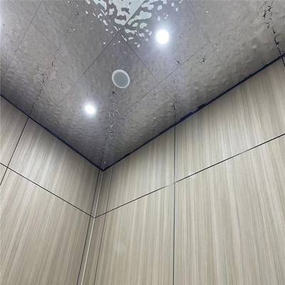 600x600mm Water Ripple Stainless Steel Ceiling Panel Sharp Edge