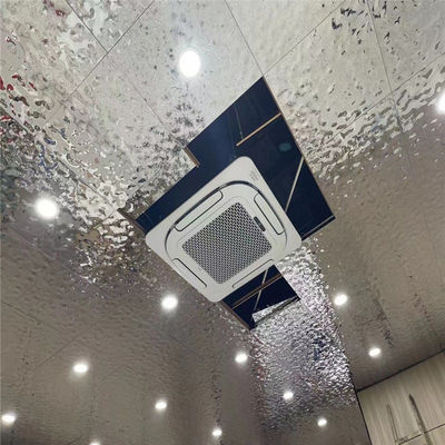 600x600mm Water Ripple Stainless Steel Ceiling Panel Sharp Edge